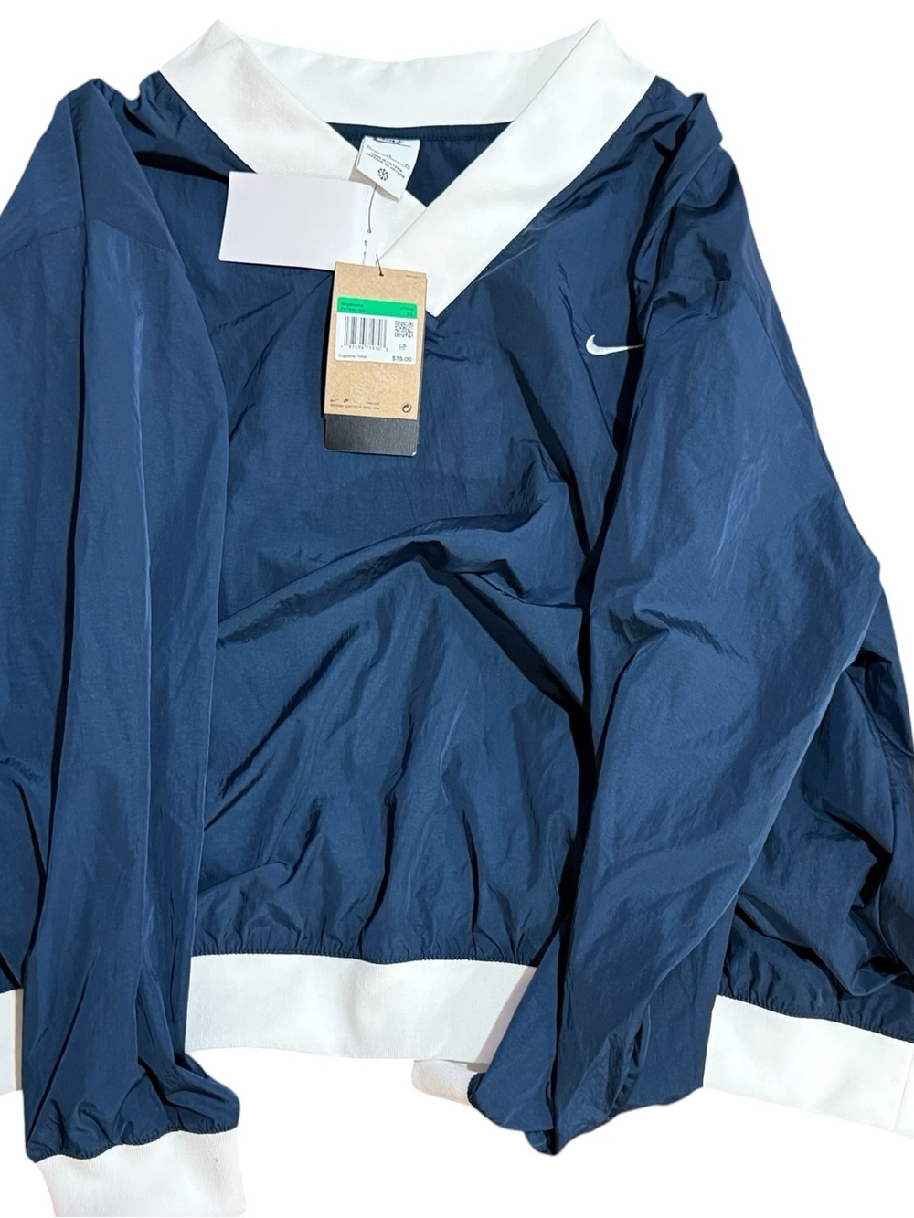 Nike Navy Bomber Pullover Jacket and pants with White Trim